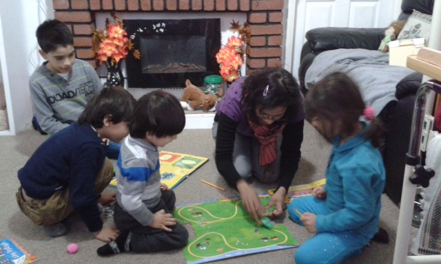 Art at home with one of our Syrian families